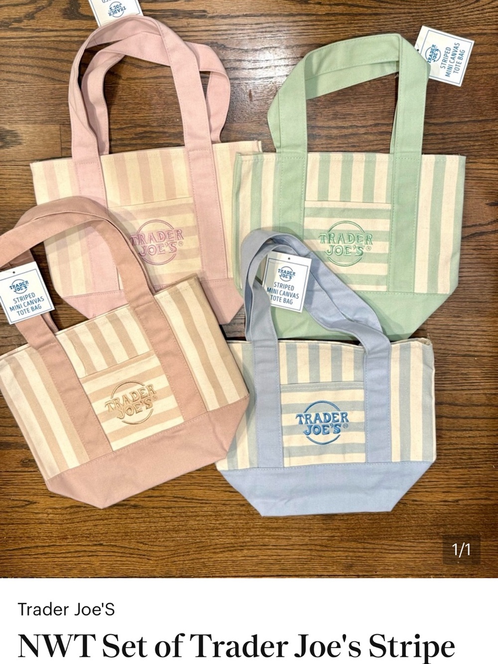Pastel Stripe Canvas Tote - Pink